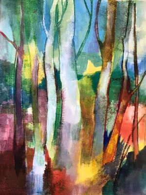 Birches abstract #1    SOLD